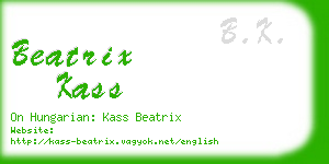 beatrix kass business card